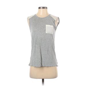LOFT Gray Sleeveless Color Block Tank Top Large
